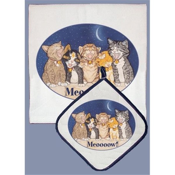 Pipsqueak Productions Pipsqueak Productions DP457 Cat Dish Towel And Pot Holder Set DP457